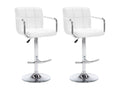 Tabourets de bar lot de 2 blanc similicuir 88767KAPN