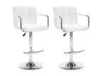 Tabourets de bar lot de 2 blanc similicuir 88767KAPN