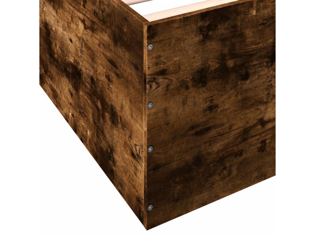 Cadre de lit chêne fumé 120x190 cm bois d'ingénierie 91073MPNA