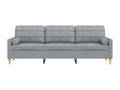 Canapé 3 places avec oreillers gris clair 210 cm tissu 25981IBUK