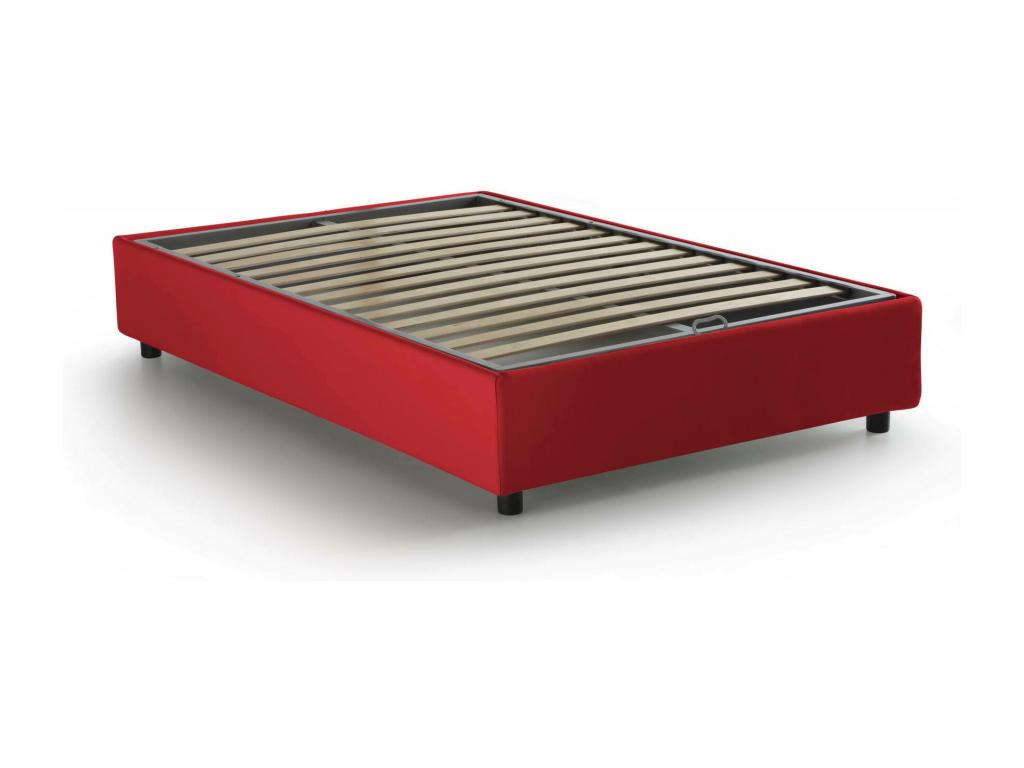 Lit double Calmetop Lit coffre avec revêtement en tissu Made in Italy Ouverture latérale adaptée pour matelas 120x190 cm Rouge 10304ILWA