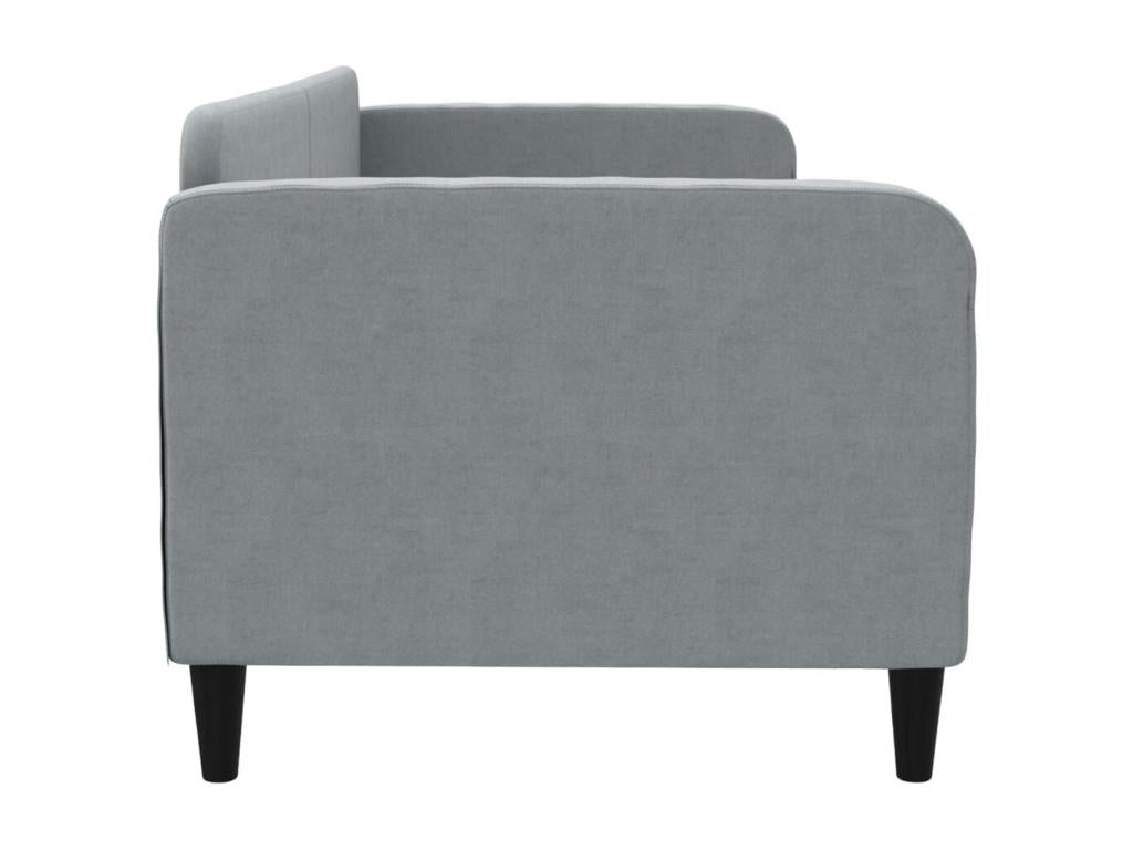 Lit de repos gris clair 80x200 cm tissu 00688SMCG