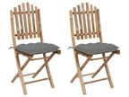 Chaises de jardin pliables lot de 2 avec coussins Calmetop 83248SDDS