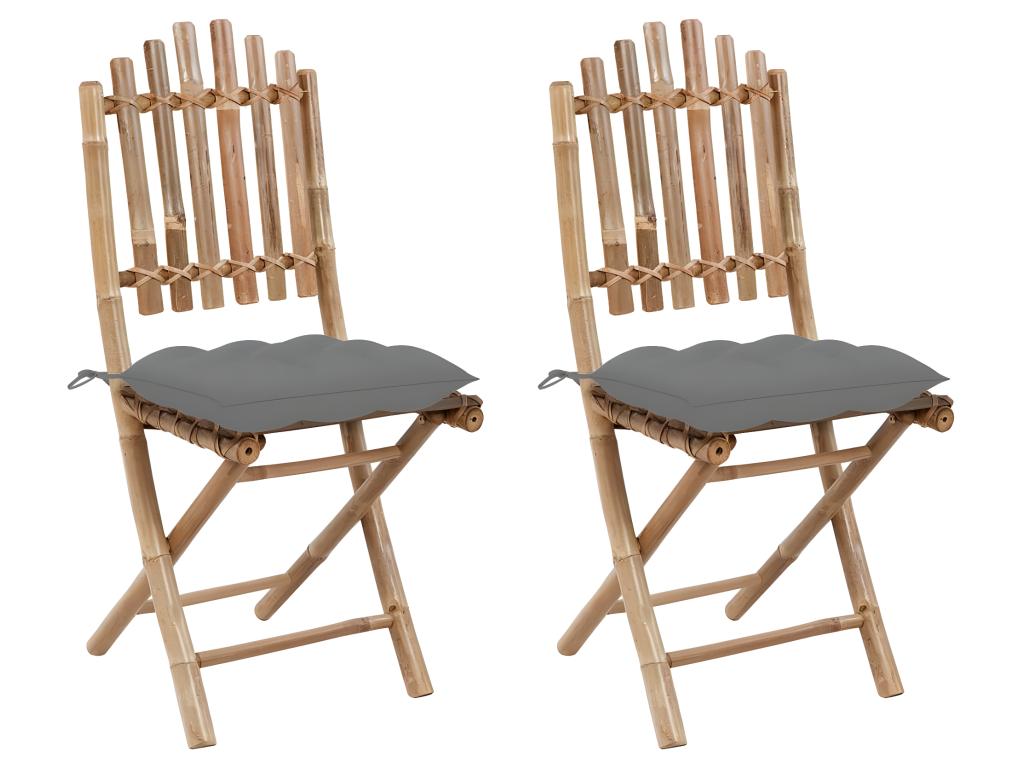 Chaises de jardin pliables lot de 2 avec coussins Calmetop 83248SDDS