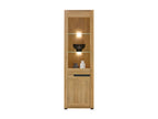 Vitrine 2 portes Chêne/Gris à LEDs - CRACOVIE - L 58 xl 39.5 x H 193.5 cm 07672XTYK