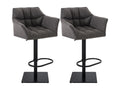 Lot de 2 Tabouret de bar - Tissu / Métal - Gris titane - Calmetop 62331ORPY