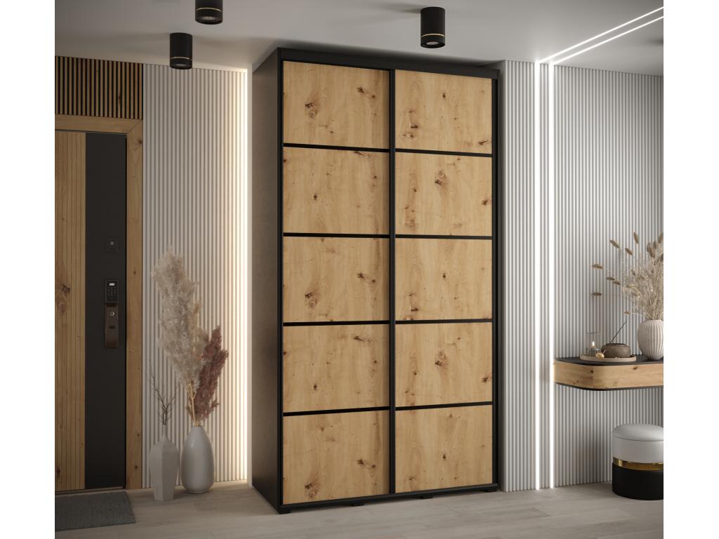 ARMOIRE Calmetop 4 À PORTES COULISSANTES 235.2/130/45 2 portes Noir/Calmetop/Noir 77498KJIN
