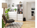 Bibliothèque de bureau Calmetop R60 Blanche 60 cm 3 tiroirs façade Blanche 3 étagères 60x35x180 cm 44631SRCM