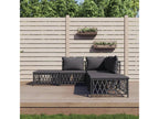 Salon de jardin avec coussins 5 pcs acier anthracite 31734EUYY