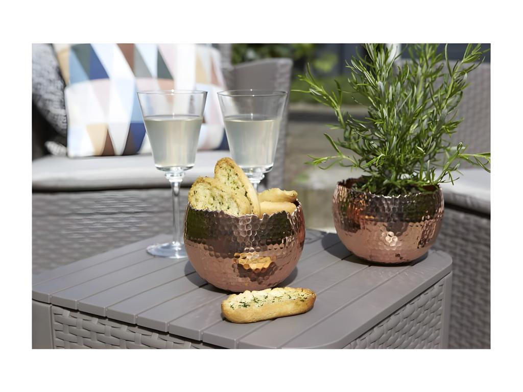 Table d'appoint de jardin Artvivrestore Osier rond Cappuccino 30809WUWC