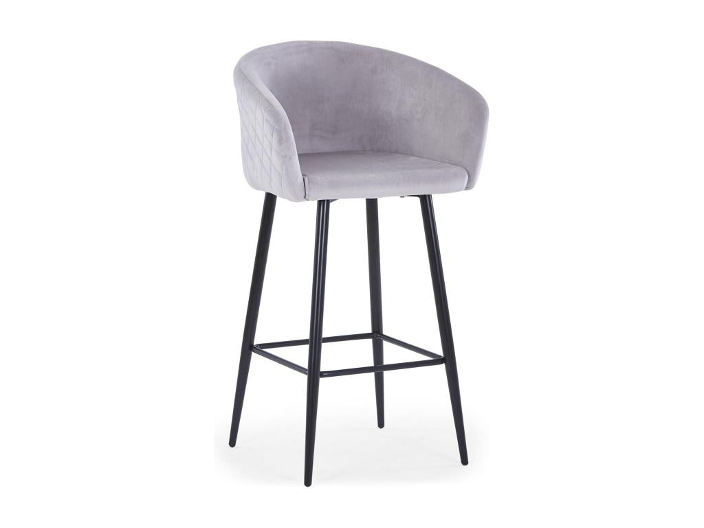 Tabouret de Bar en Velours Calmetop 106cm Argent 17583CKFW