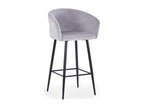 Tabouret de Bar en Velours Calmetop 106cm Argent 17583CKFW