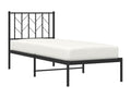 Cadre de lit métal sans matelas avec tête de lit noir 75x190 cm 00378KZZW