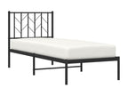 Cadre de lit métal sans matelas avec tête de lit noir 75x190 cm 00378KZZW