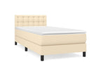 Sommier à Artvivrestore de lit avec matelas Crème 80x200 Tissu 19276NNYH