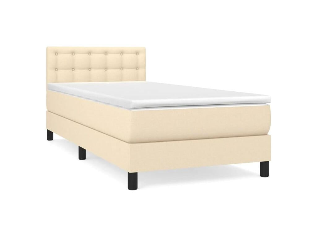 Sommier à Artvivrestore de lit avec matelas Crème 80x200 Tissu 19276NNYH