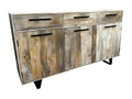 Buffet 3 portes 3 tiroirs manguier et pieds métal 96015SJUJ