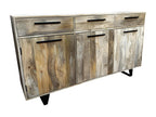 Buffet 3 portes 3 tiroirs manguier et pieds métal 96015SJUJ