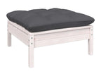 Salon de jardin 8 pièces avec coussins blanc bois de pin massif 63260RSQS