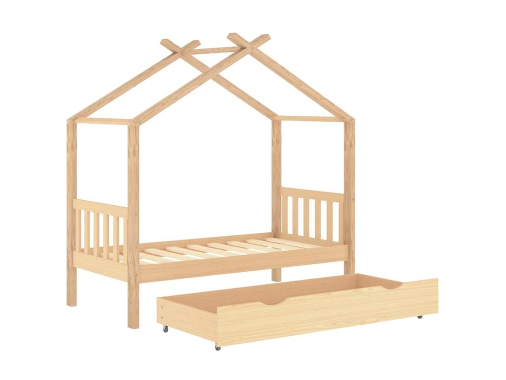 Lit d'enfant avec un tiroir Pin massif 80x160 88825XJGL