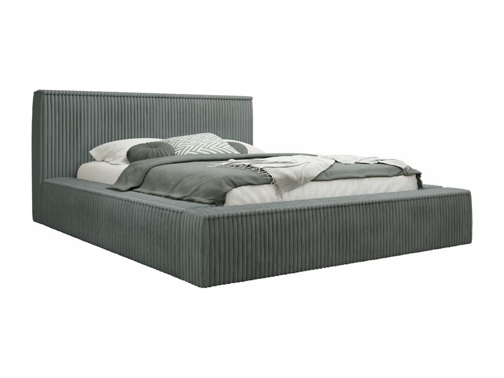 Lit Calmetop 107 Double Gris 140x200 Tapisserie Sommier à Calmetop 172x230x81cm 25457JXIR