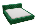 Lit rembourré avec rangement - 160x200 - lit double - velours - vert - Artvivrestore 97835TWAC