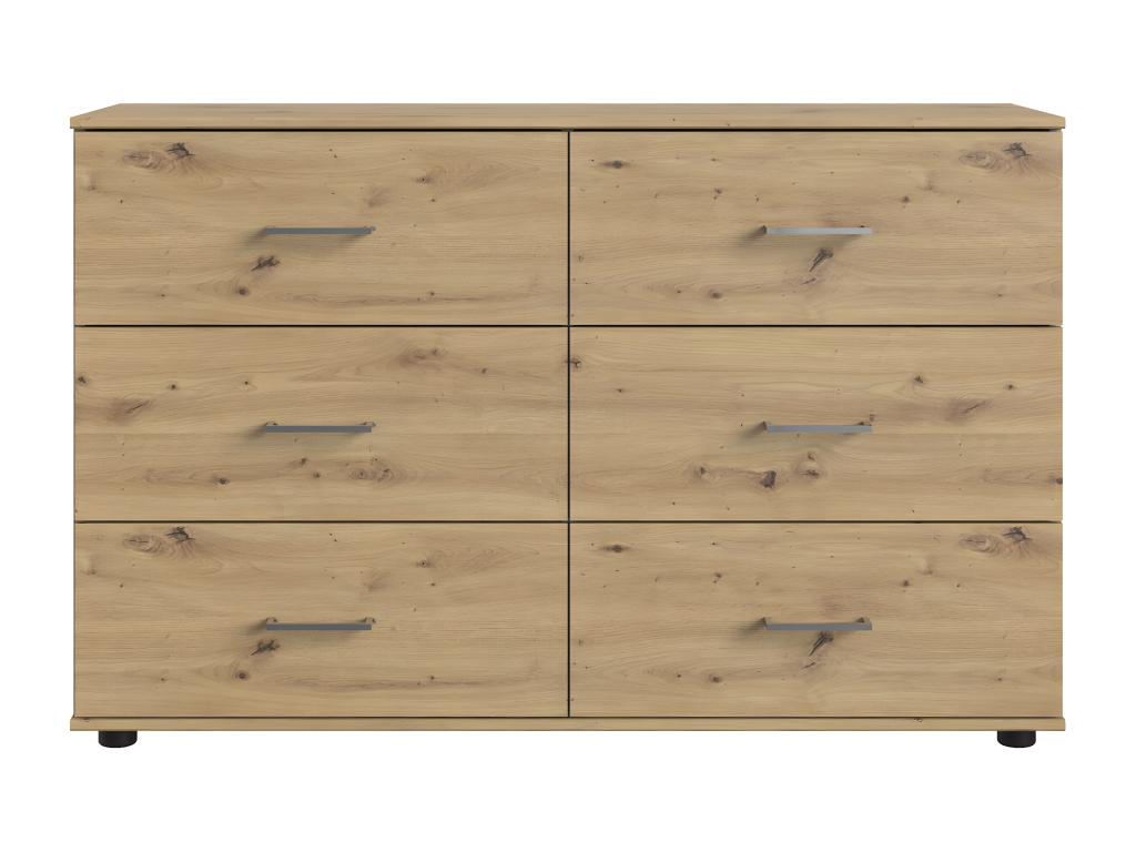 Commode meuble de rangement coloris imitation chêne Artvivrestore brillant 32468MOBE