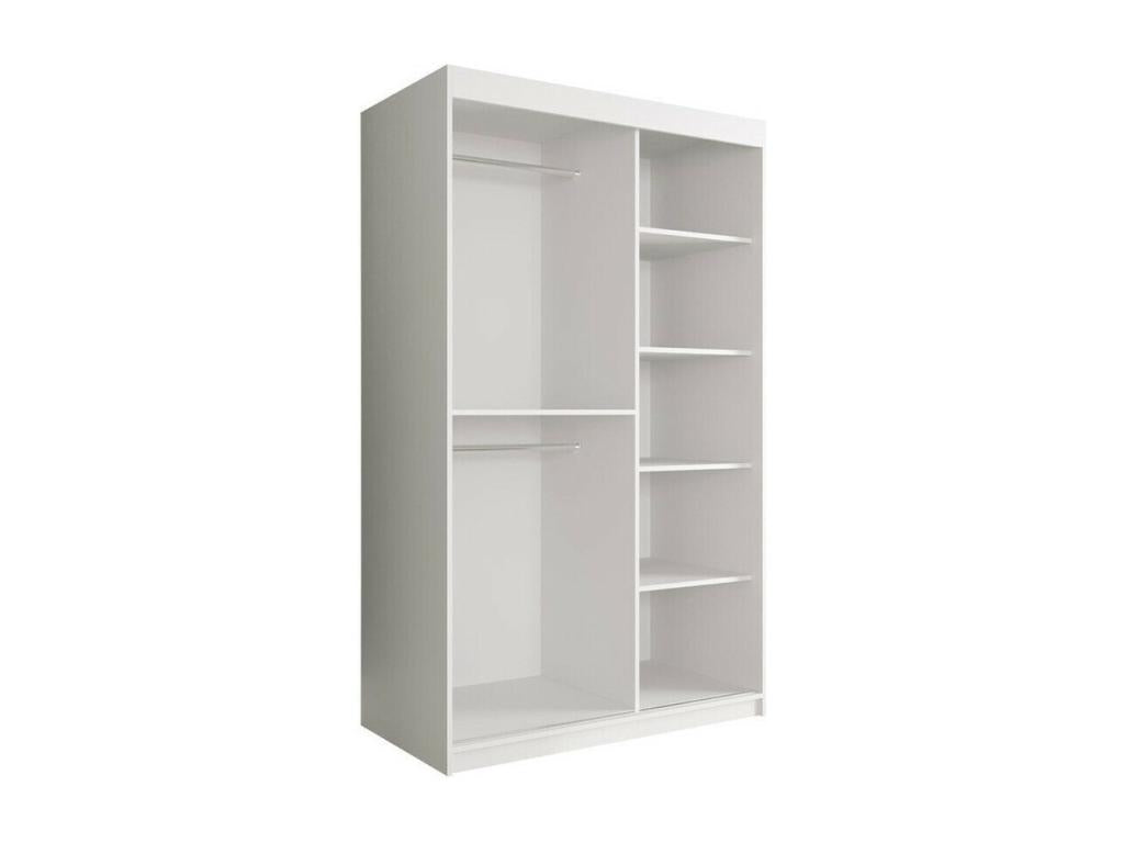 Armoire Calmetop 253 Marbre noir - Noir mat 200x120x62cm Portes d'armoire Glissement 01977FBBG