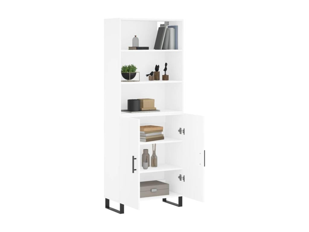 Buffet haut Blanc 69,5x34x180 cm Bois d'ingénierie 55617HIHQ