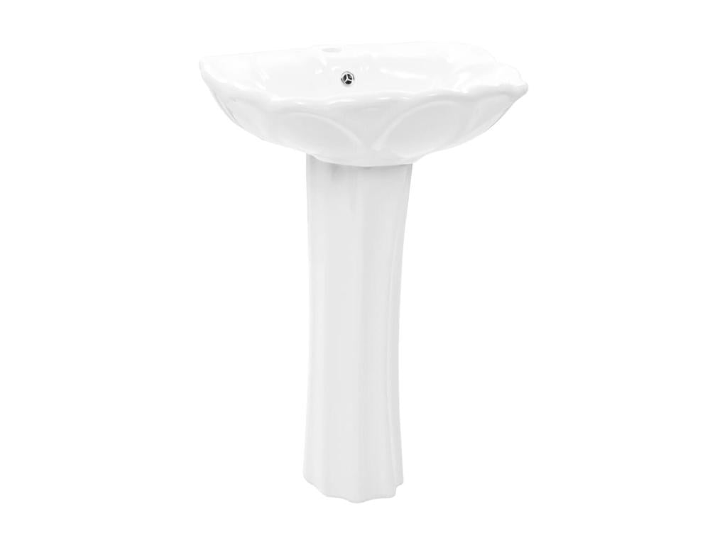 Lavabo autoportant avec socle blanc 58x51x20 cm 02 0002570 10573ZKIH