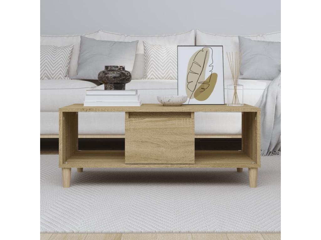 Table basse Chêne Calmetop 90x50x36.5 Bois d'ingénierie 54135TAWI