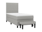 Sommier à Calmetop de lit avec matelas Gris clair 80x200 Tissu 38931BQDJ
