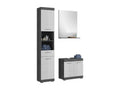 Ensemble salle de bain Calmetop – Meuble sous vasque miroir et colonne – Gris foncé et blanc 99772WYOM