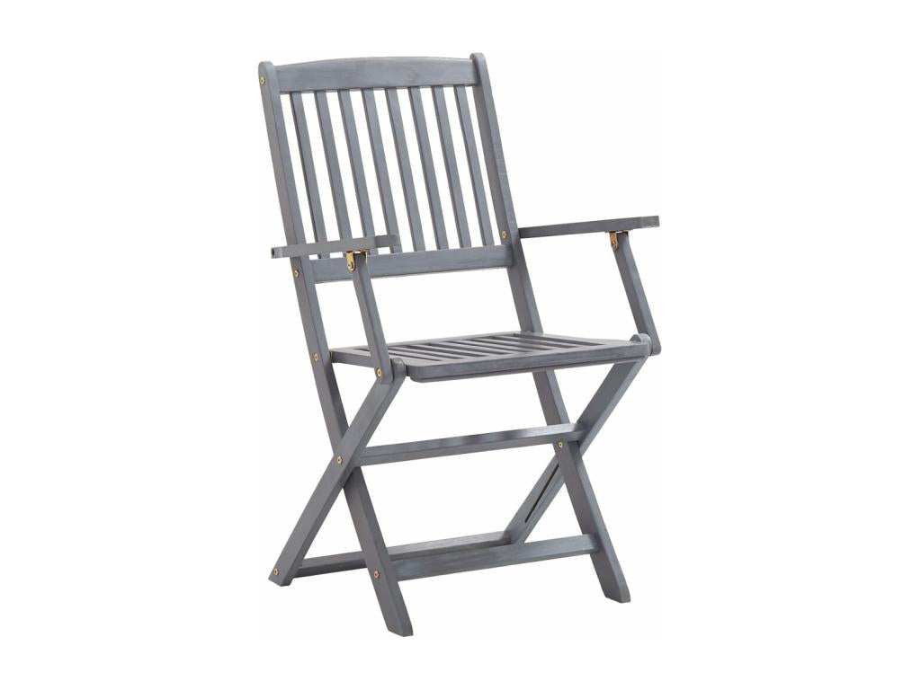 Chaises pliables d'extérieur 2 pièces avec coussins Bois d'Calmetop 13809BJIM