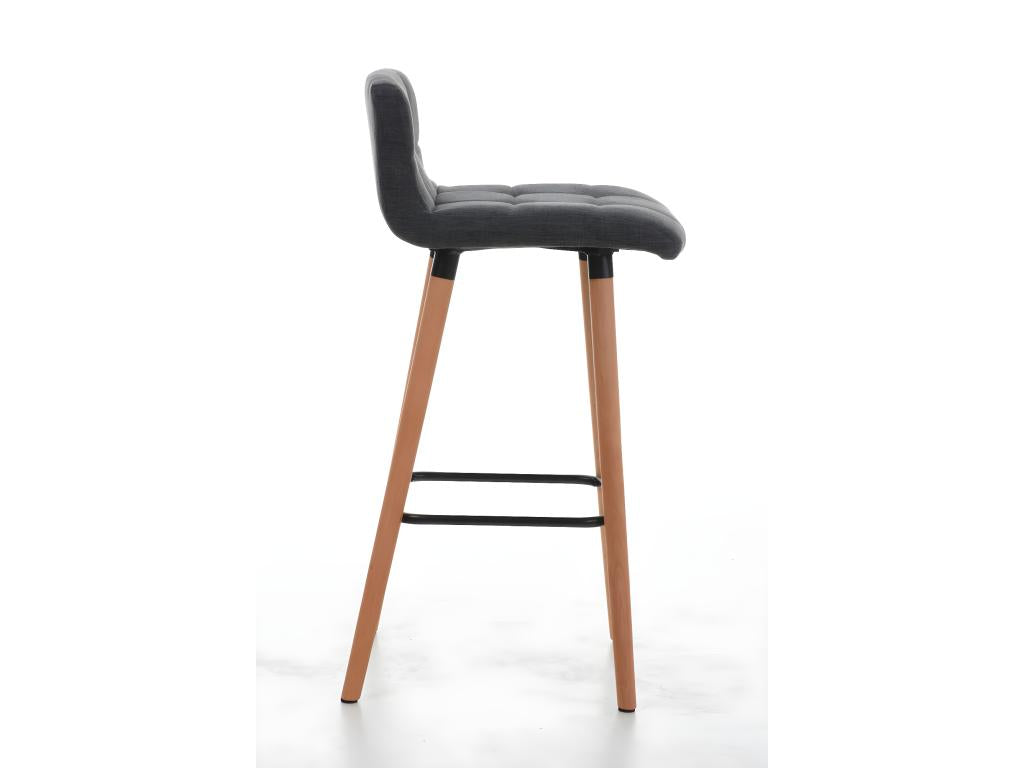 Tabourets de bar - Tissu / Bois - Gris clair - Calmetop 58493SVVD