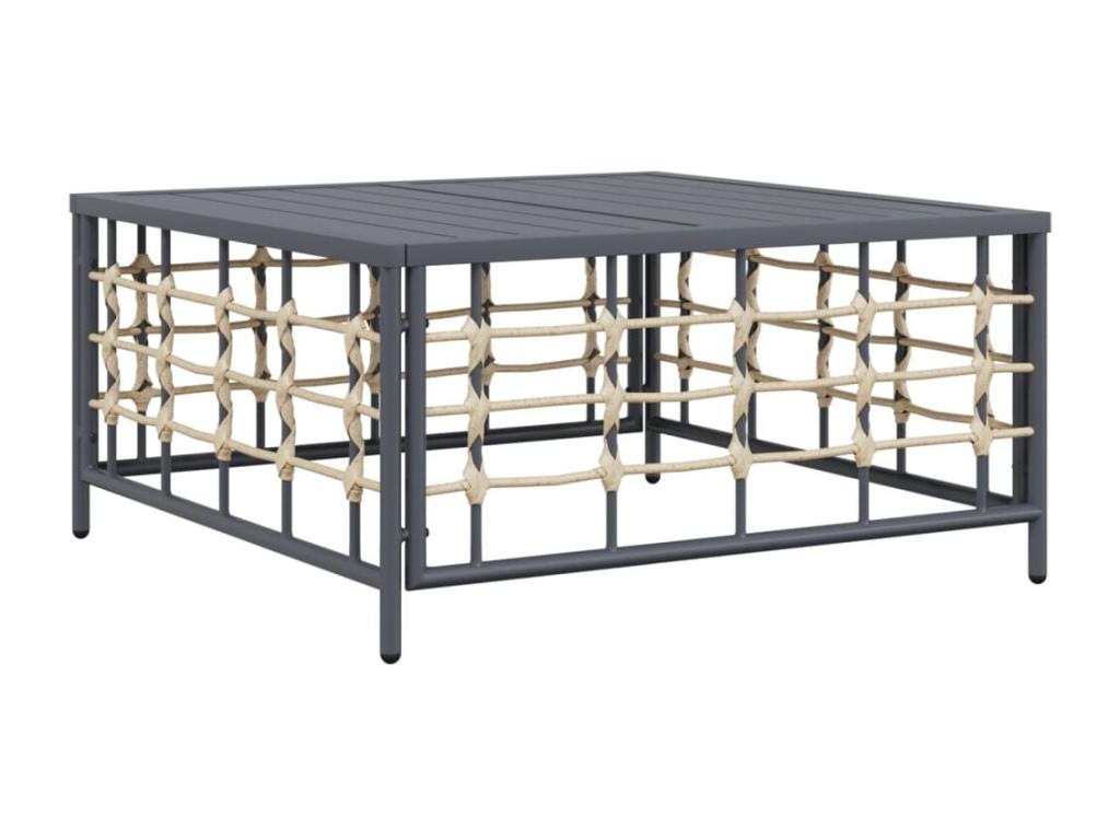 Salon de jardin 5 pcs avec coussins anthracite résine tressée 13043PDKO