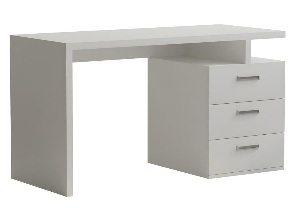 Bureau RUBY 3 tiroirs blanc mat 130x70 cm 96409NVUA