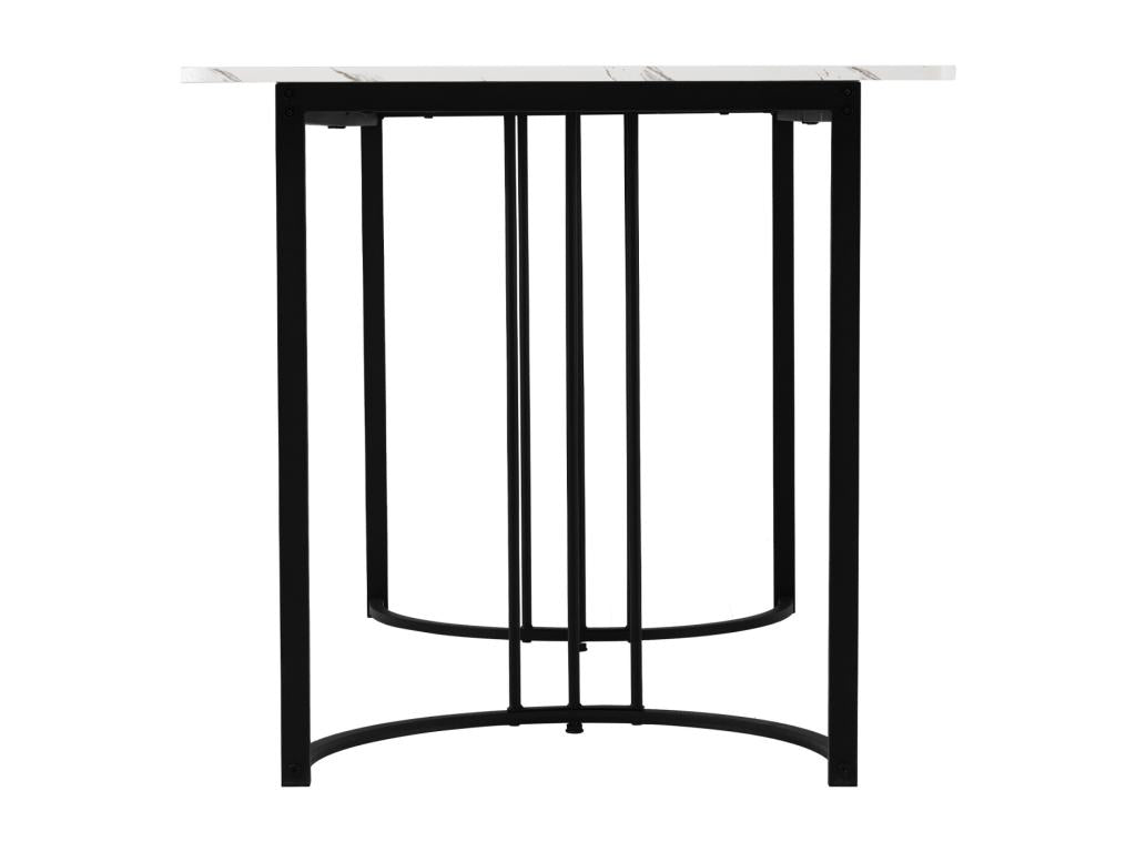 Table de salle à manger 140x80cm Table rectangulaire piétement métallique pour salle à manger salon Noir 81242OCCB