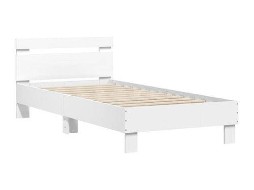 Cadre de lit avec tête de lit blanc 75x190 cm bois d'ingénierie 90281ZLCT