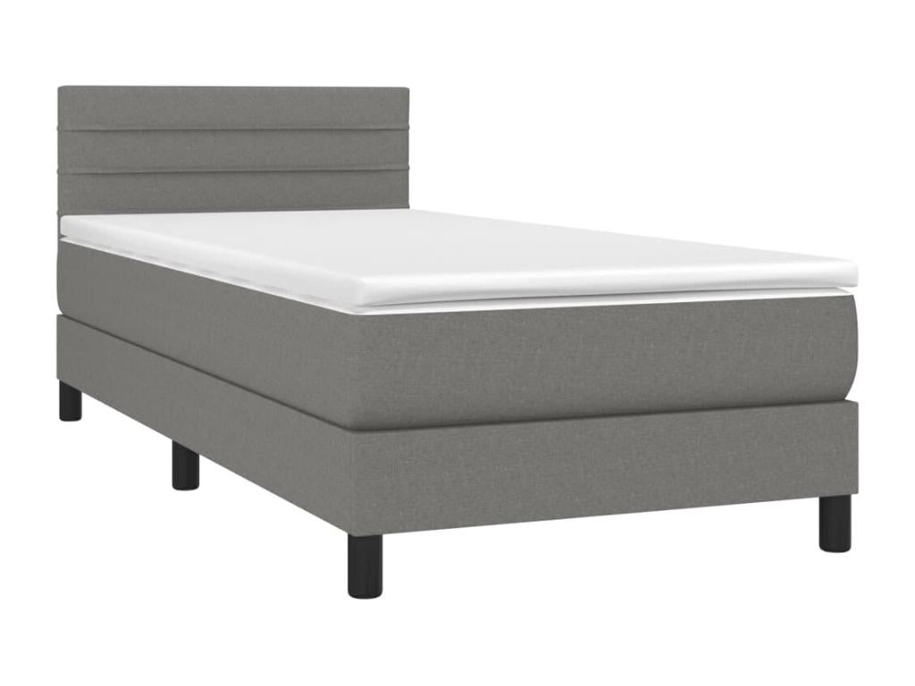 Lit à sommier tapissier avec matelas Gris foncé 100x200cm Tissu 26525LYEI