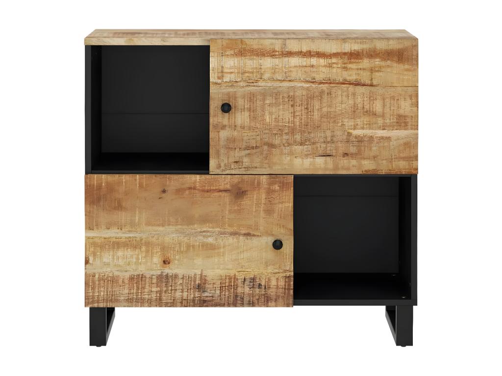Buffet avec 2 portes 80x33x75 cm bois massif de manguier 04531KSNG