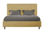 Lit avec sommier rembourré 160x200 microfibre ocre Artvivrestore 20988WNER