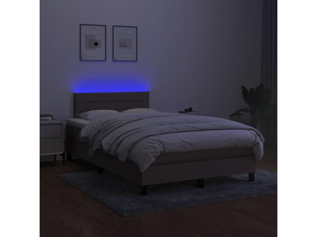 Sommier à Artvivrestore de lit matelas et LED Artvivrestore 120x190 cm tissu 47812DWNE