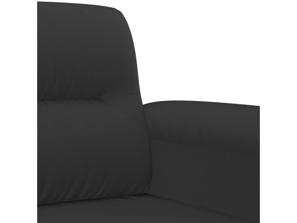 Canapé à 3 places Noir 180 cm Tissu microfibre 42639MNVV
