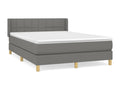 Sommier à Artvivrestore de lit avec matelas Gris foncé 140x190cm Tissu 68673FEUE