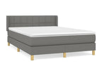 Sommier à Artvivrestore de lit avec matelas Gris foncé 140x190cm Tissu 68673FEUE