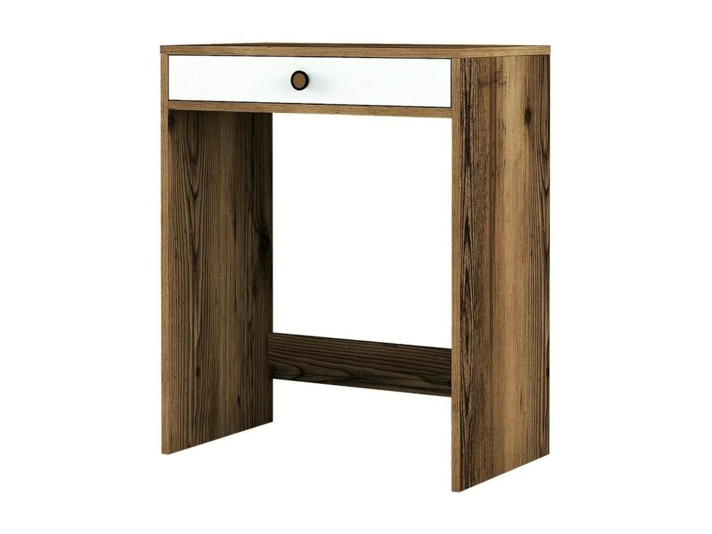 Console Artvivrestore Table polyvalente Armoire de rangement Bureau du couloir 70x85 h40 cm Noyer et Blanc 05140GKGE