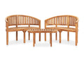 Salon de jardin 3 pcs en forme de banane Bois de teck solide 50196HLPK