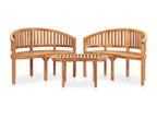 Salon de jardin 3 pcs en forme de banane Bois de teck solide 50196HLPK