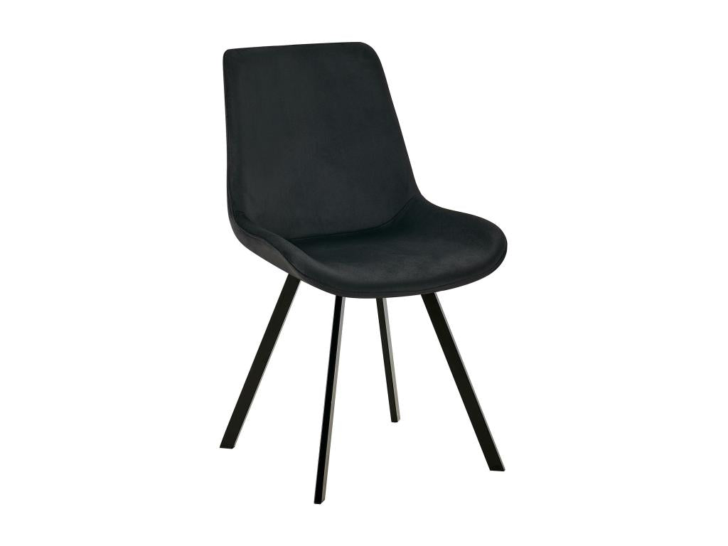 chaise salle à manger - Velours - Noir - Calmetop 55087FQKL